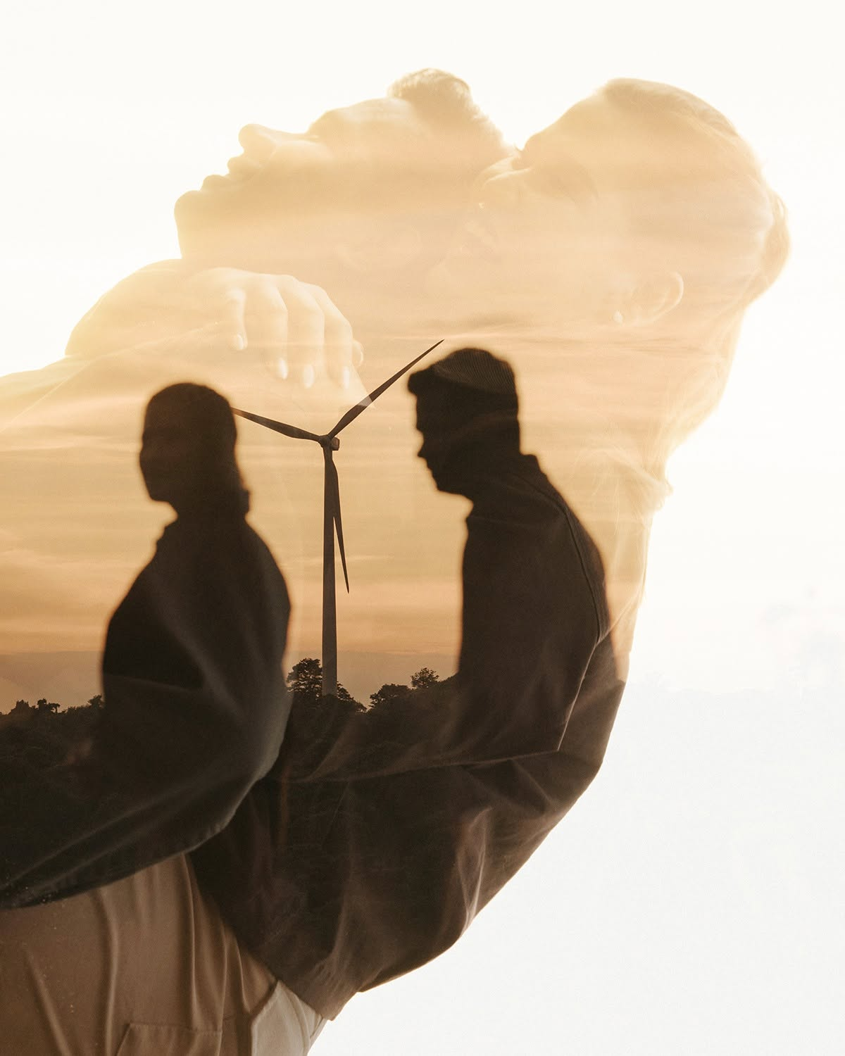 Artistic double-exposure portrait of Dan and Angela